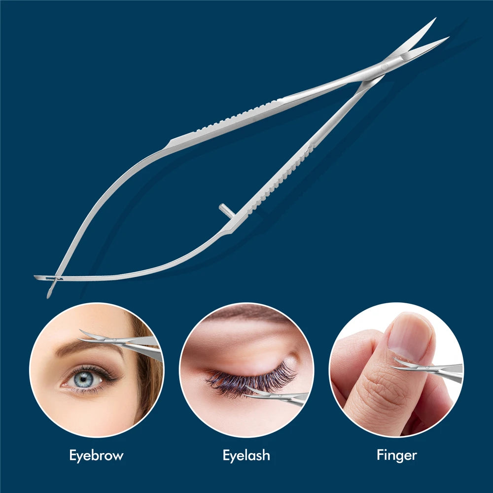 Russian Manicure Scissors Curved Tip Scissors Professional Stainless Steel Nail Dead Skin Remover Nail Clipper Salon Nail Tools