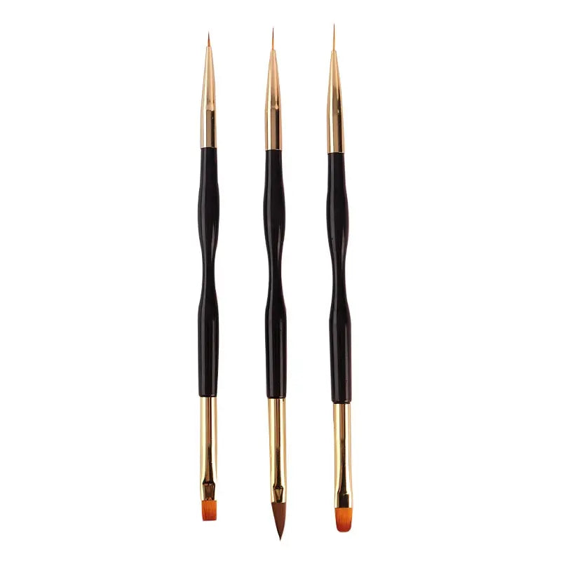 3 Pcs Manicure Brushes Dual Use Gel Gradient Brush Pinceles Ultra Thin Line Drawing Pen Dual End Nail Art Design Painting Tools