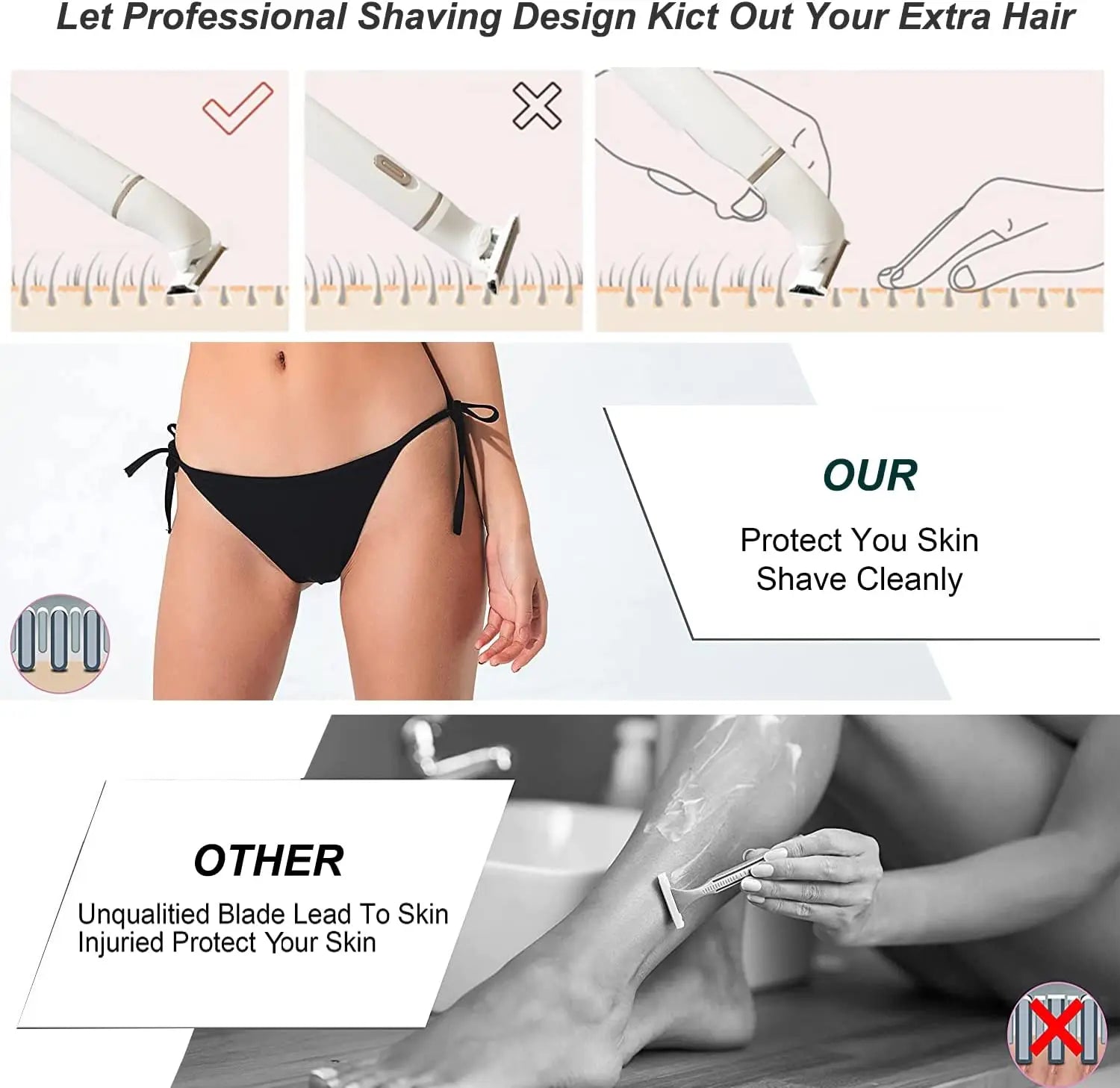 Pubic Hair Removal Intimate Areas Places Part Haircut Rasor Clipper Trimmer for The Groin Epilator Safety Razor Man Lady Shaving