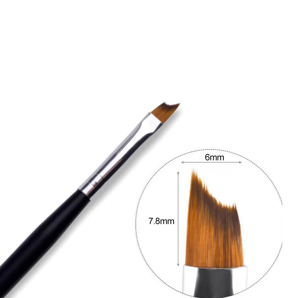 French Manicure Brush Black Oblique French Tips Smile Nail Brushes Handle Nail Polish Brushes Acrylic Nail Draw Painting Pen