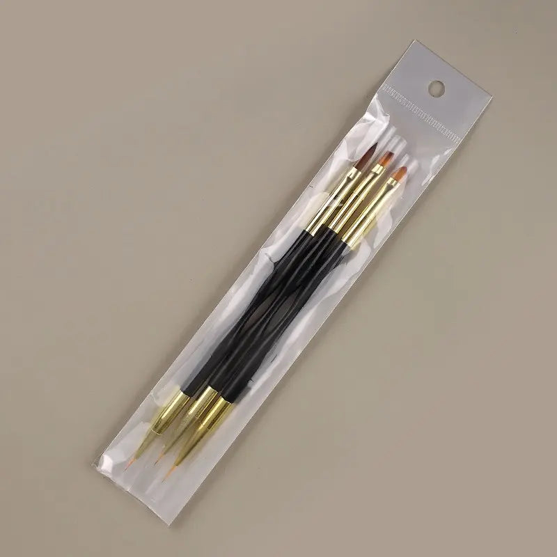 3 Pcs Manicure Brushes Dual Use Gel Gradient Brush Pinceles Ultra Thin Line Drawing Pen Dual End Nail Art Design Painting Tools