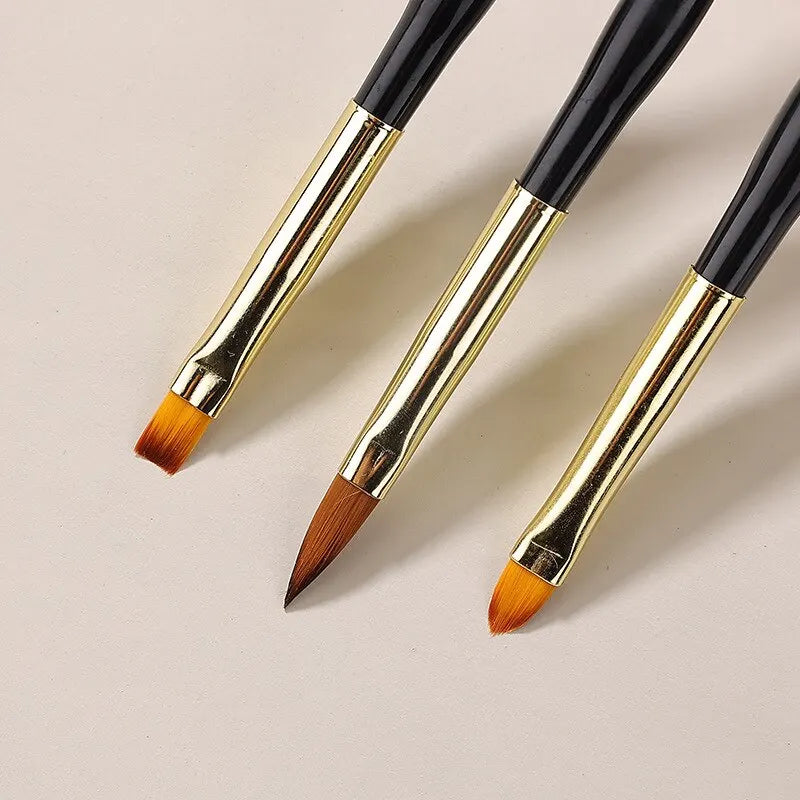 3 Pcs Manicure Brushes Dual Use Gel Gradient Brush Pinceles Ultra Thin Line Drawing Pen Dual End Nail Art Design Painting Tools
