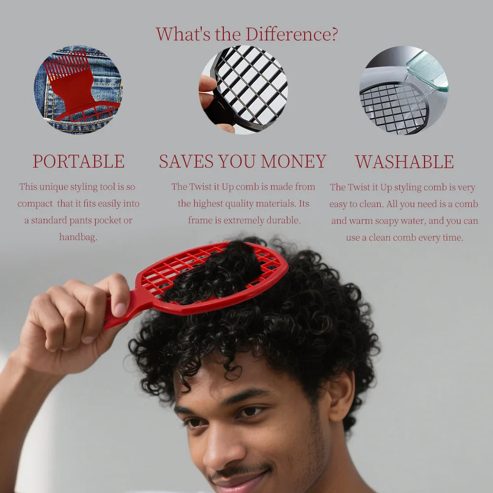 Natural Hair Styling Tool - Twist Wave Hair Tool, Abs Handle, for Afro Twist and Curl, Natural Hair Styling, Hair Styling |   Comb in the Form of a Sponge |   Durable Hair Styling Tools, Hair Styling Tools