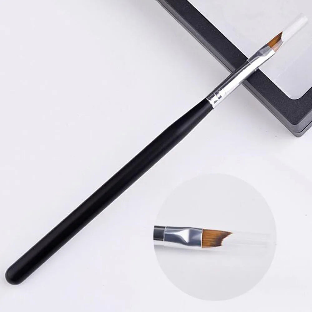French Manicure Brush Black Oblique French Tips Smile Nail Brushes Handle Nail Polish Brushes Acrylic Nail Draw Painting Pen