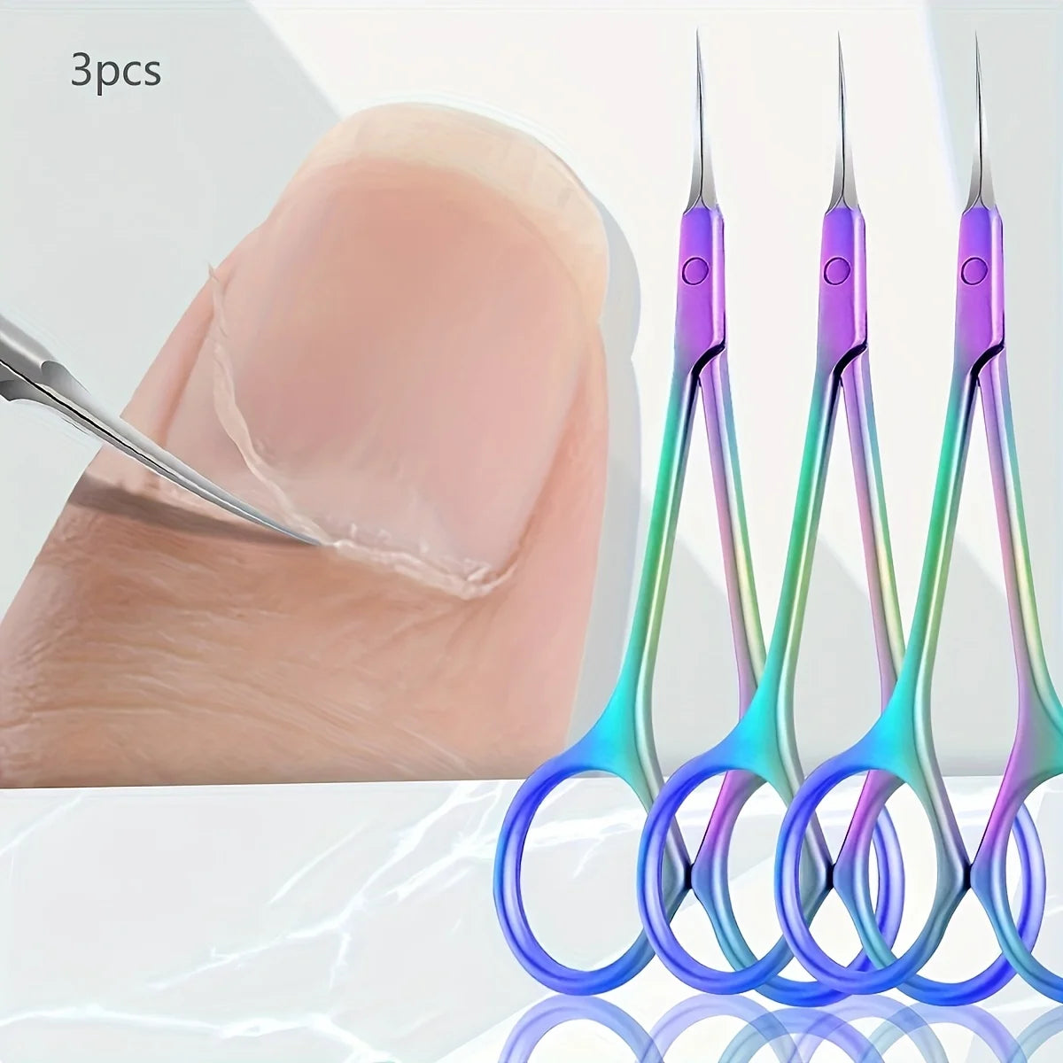 Stainless Steel Manicure Scissors for Nail Care Handle Cuticle Nipper Dead Skin Removal Scissors Beauty Tool