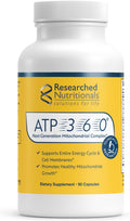 Researched Nutritionals ATP 360 - Mitochondrial Supplements to Support Entire Energy Cycle & Cell Membranes 90 CAPS