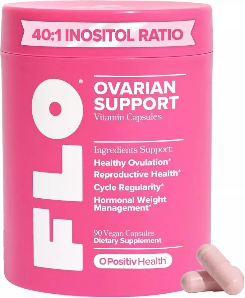 FLO Ovarian Support Vitamin 90 Vegan Capsules Dietary Supplement Hormone Balance