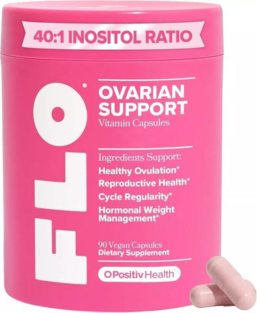 FLO Ovarian Support Vitamin 90 Vegan Capsules Dietary Supplement Hormone Balance