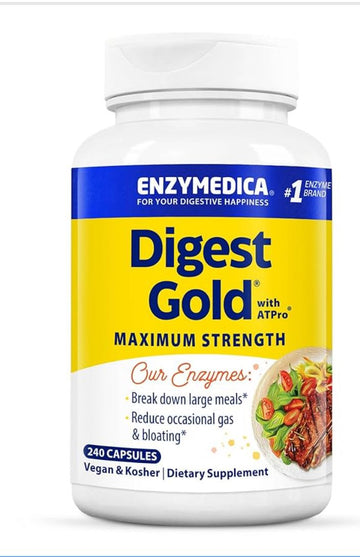 Enzymedica Digest Gold + ATPro, Maximum Strength 240 Count (FFP)