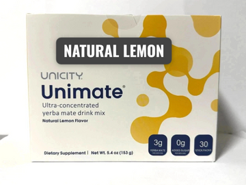 Unicity Unimate Lemon Drink Mix 30 Sachets–Energy & Metabolism Support ( Natural Lemon flavor )