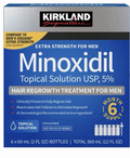 Kirkland Minoxidil 5% Hair Regrowth Solution Extra Strength Men 6 Month Supply