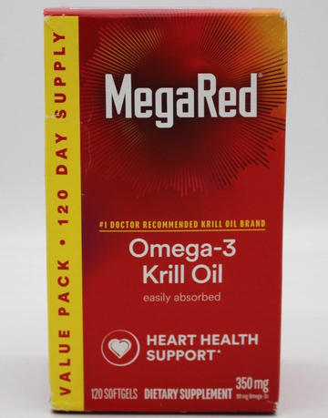 MegaRed Omega-3 Krill Oil Softgels 120 Count Heart Health