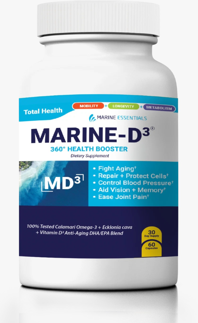 Marine Essentials | Marine-D3 | Anti-Aging | Omega-3 | 1 Bottle (60 Capsules)