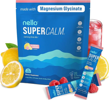 Supercalm Drink Mix - Raspberry Lemonade - Relaxation, Focus, No Sugar 20 Ct