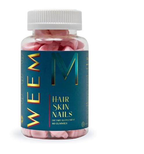 WEEM Hair Skin and Nails Gummies Supports Healthy Hair Vegan biotin Vitamins 60 gummies