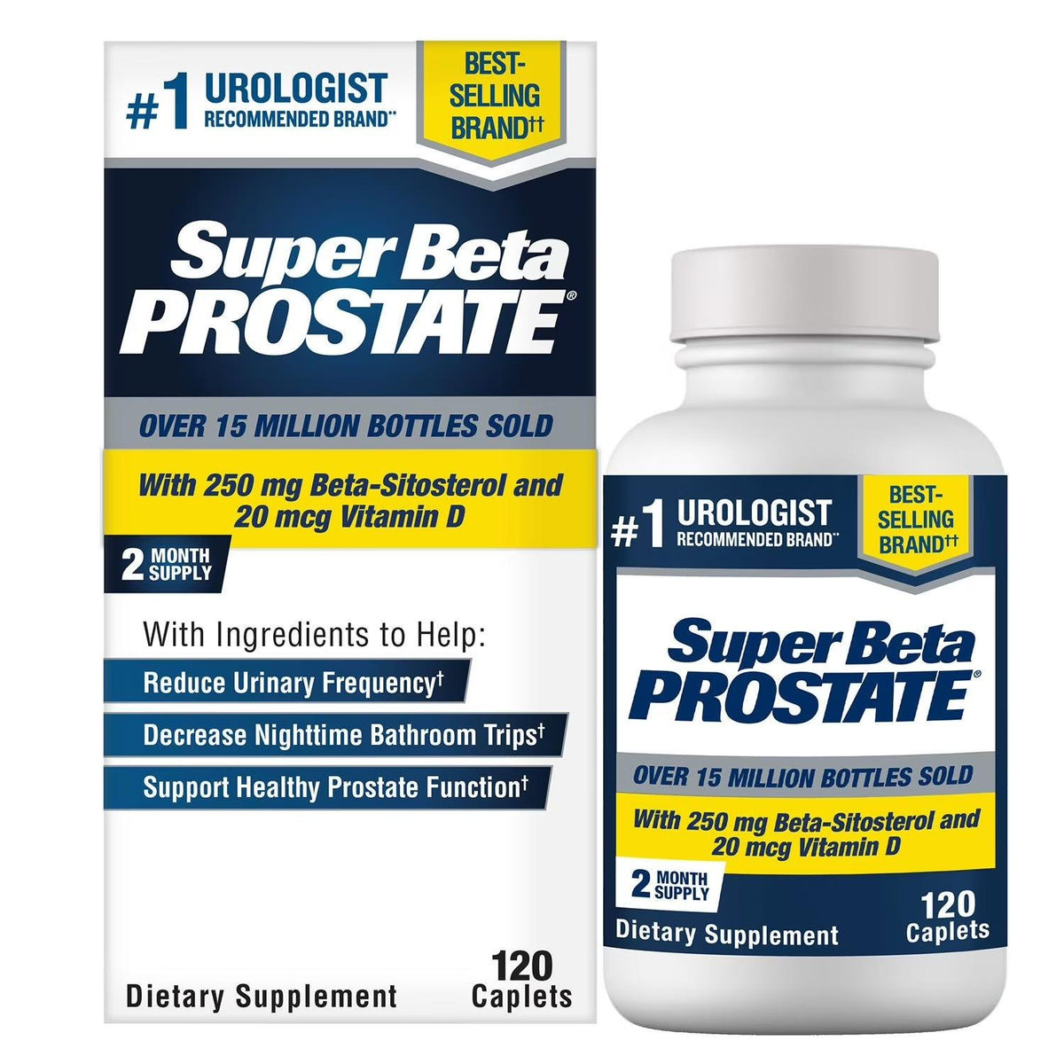Super Beta Prostate Male Supplement with 250 mg. Beta-Sitosterol Caplets 120 caps