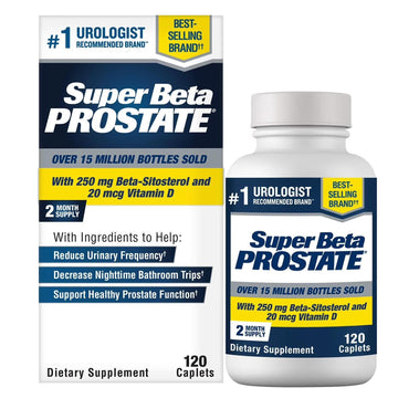 Super Beta Prostate Male Supplement with 250 mg. Beta-Sitosterol Caplets 120 caps