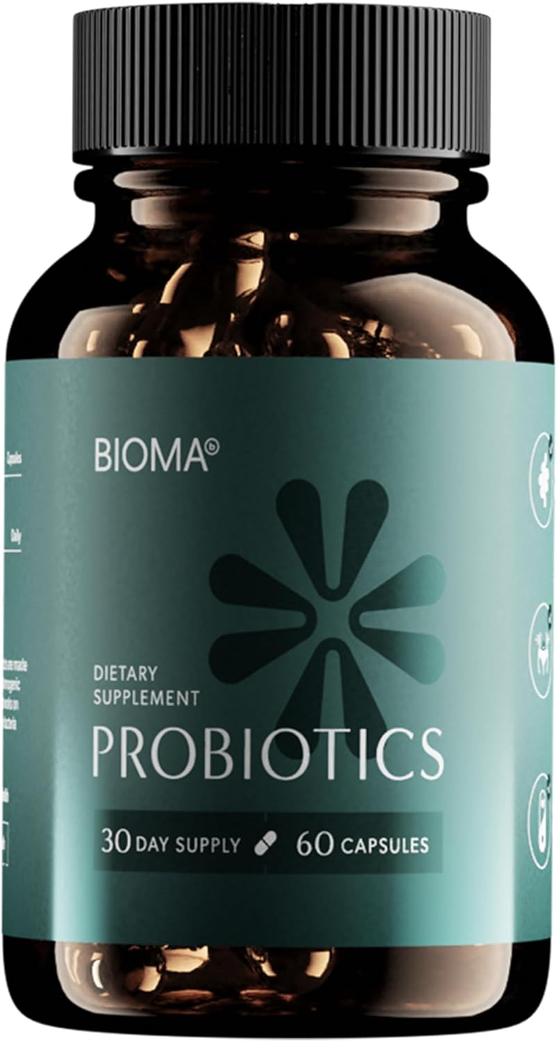 Bioma Probiotics for Digestive Health 3-in-1 Gut Health Formula 60 Caps