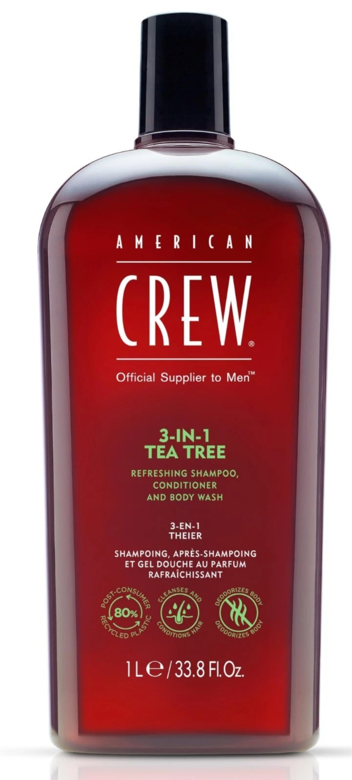 American Crew 3 in 1 Tea Tree Shampoo & Conditioner and Body Wash 33.8 Fl.oz