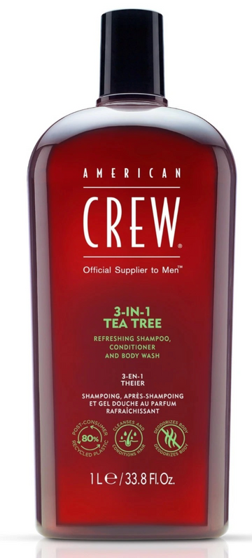American Crew 3 in 1 Tea Tree Shampoo & Conditioner and Body Wash 33.8 Fl.oz
