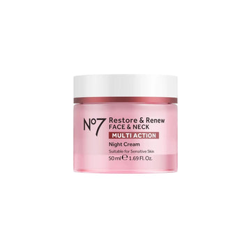 No7 Restore Renew Night Cream for Face Neck Multi-Action 50ML