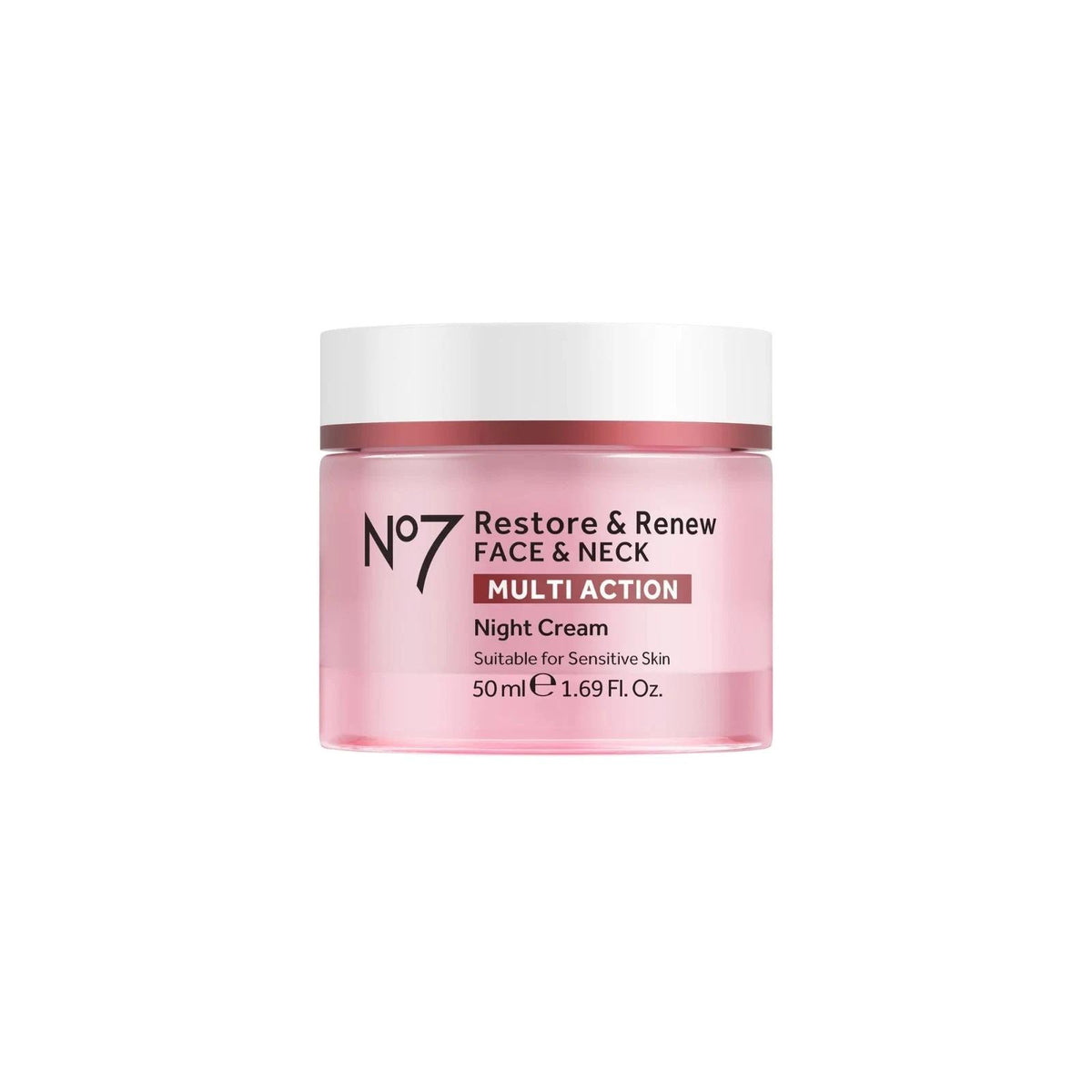 No7 Restore Renew Night Cream for Face Neck Multi-Action 50ML