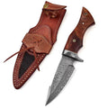 Handmade damascus steel hunting knife