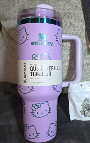 Hello Kitty Cup Flowstate Tumbler - 40oz - Purple Glitter Limited Edition-
