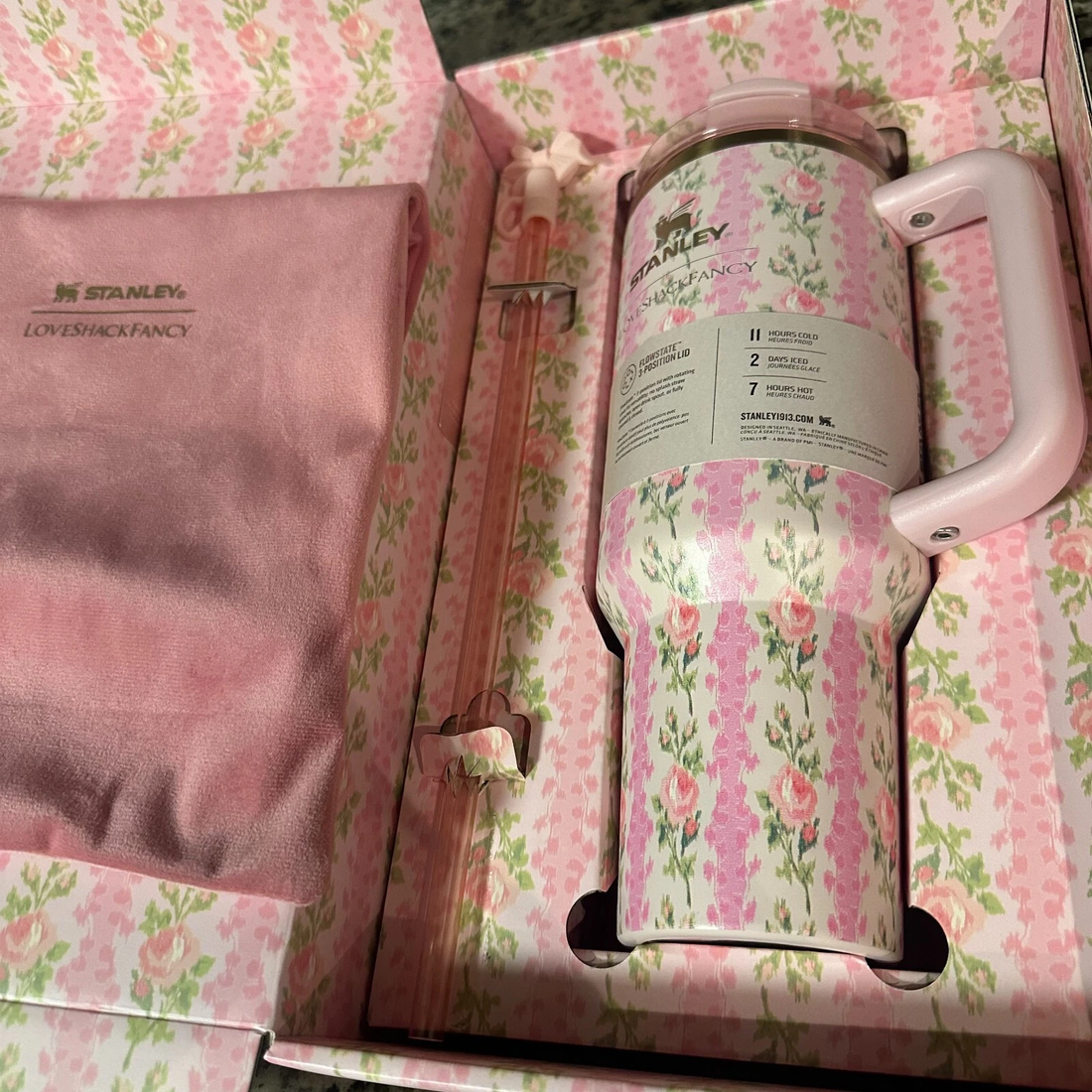 X Love Shack Fancy 40 Oz Quencher Tumbler – Blooming Heirloom Edition