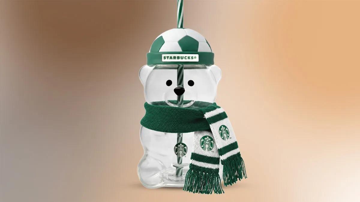 Starbucks Bear Bearista Football Tumbler Cup LIMITED EDITION