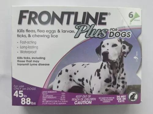 Frontline Plus For Dogs 45 to 88 LBS 6 Doses 6 Month Supply
