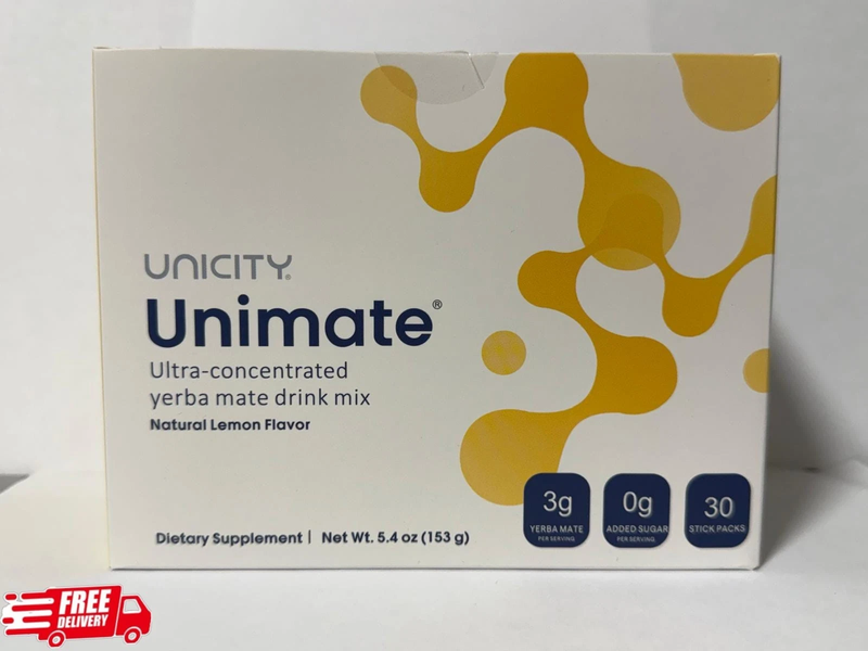 Unicity Unimate Lemon Drink Mix 30 Sachets–Energy & Metabolism